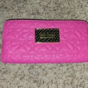 Betsey Johnson Fuchsia Quilted Wallet